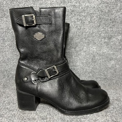 Harley-Davidson Boots Womens Size 7 Black Leather Engineer Harness Biker D85041
