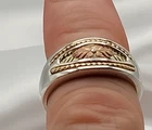 Vintage C.co Black Hills Gold 10K Yellow Rose Gold Leaf Band Ring Sz 10 6.9Gr