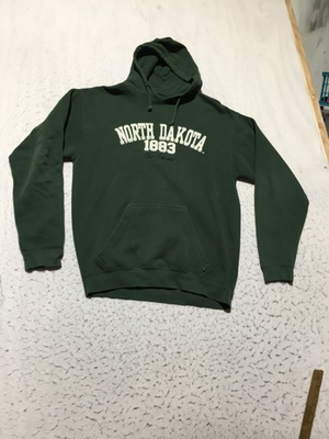 #ad North Dakota The Sioux Hoodie Mens L Large Dark Green Embroidered J. America $34.99