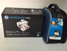 HP Photosmart A536 Digital Photo Inkjet Color Printer with Case*(see note) - New
