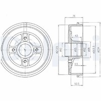 2X Bremstrommel Delphi BF423 FüR Kubistar Kangoo FC0 KC0 Renault Nissan 21 1 25