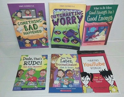 Lot 6 kids Self Help books Something Bad Worry Procrastination Manners Perfect +