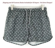 SCOTCH SODA Ams Couture Men Swimwear W32 Grey Paisley Pattern Pull On Trunks