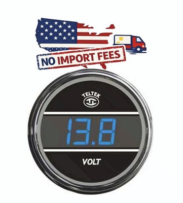 Teltek Blue Digital Voltmeter Gauge for 2005 & Older K nworth Trucks Made in USA