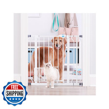 Carlson Extra Wide Walk-Thru Pet Gate w/Small Pet Door, 29-36.5" W