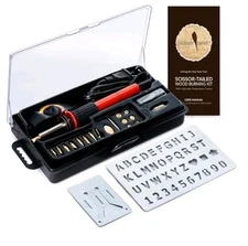 Wood Burning Kit 22PCS Adjustable Temperature Pen with 18 Tips&Accessories Al...