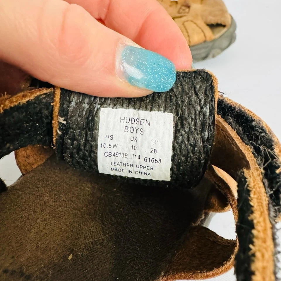 Stride Rite Hudsen Brown Leather Sandals with Adjustable Straps Boys 10.5 - Image 3 of 4