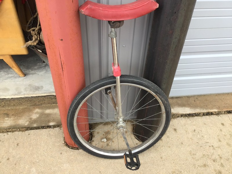 Vintage Unicycle - Classic Red Seat Unicycle - Collector Piece - Unique