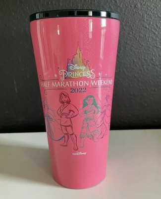 2022 Run Disney Princess Half Marathon Weekend Pink Tumbler Passholder Corkcicle