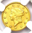 1851-C Liberty Gold Dollar G$1 - Certified NGC AU Details - Rare Charlotte Coin
