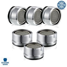 6-Pack Brass Bathroom Faucet Aerator Filters - Universal 15/16 Inch, 24mm Mal...