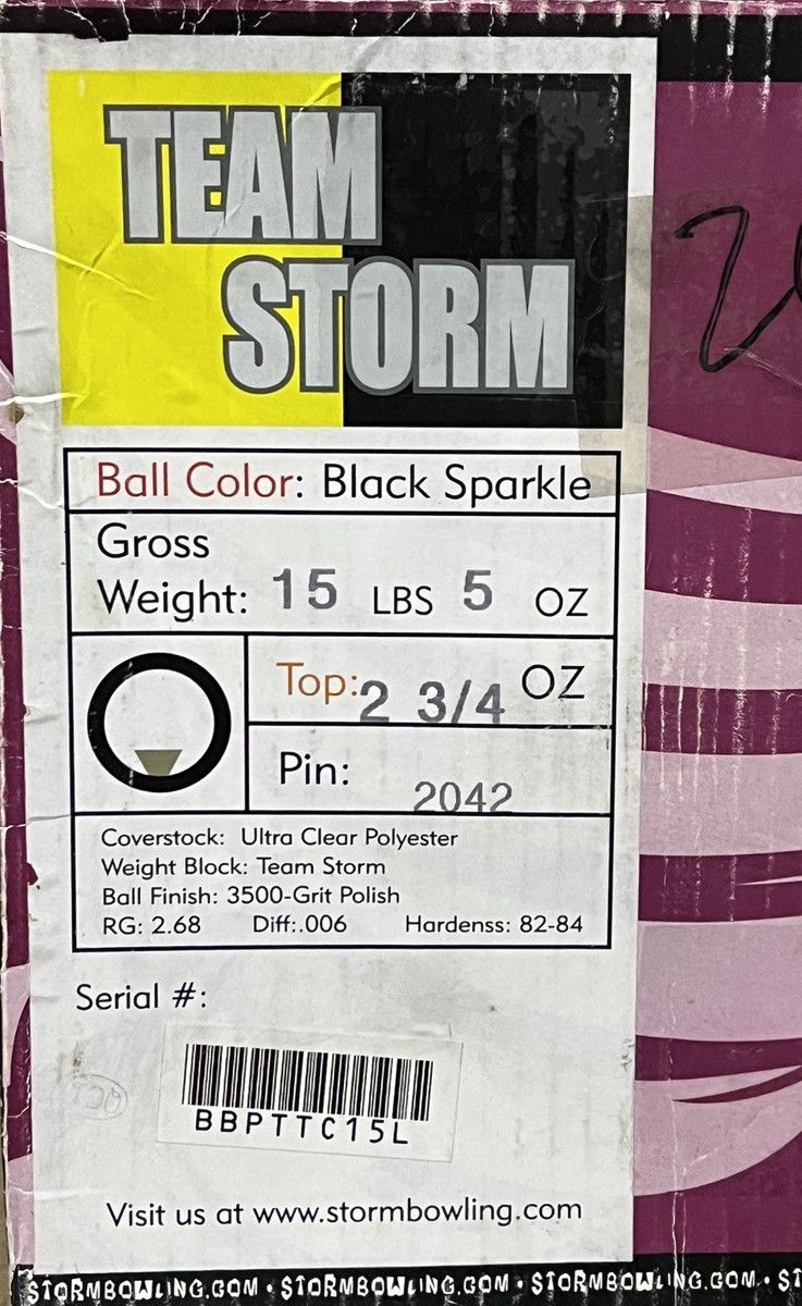 Team Storm Black Sparkle 15 lb Bowling Ball New in Original Box | eBay
