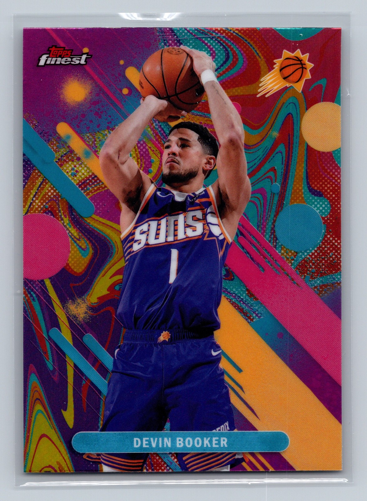 2025-26 Finest #82 Devin Booker Oil Spill Refractor