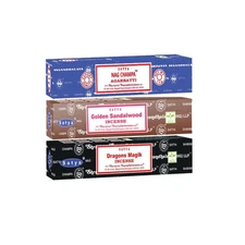 3 Pack 15 grams Satya Original Nag Champa Incense Sticks Assorted Variety Pack