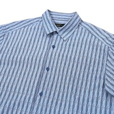 Jhane Barnes Frequency Men's Shirt Large Geometric Abstract Button Up S/S Modern