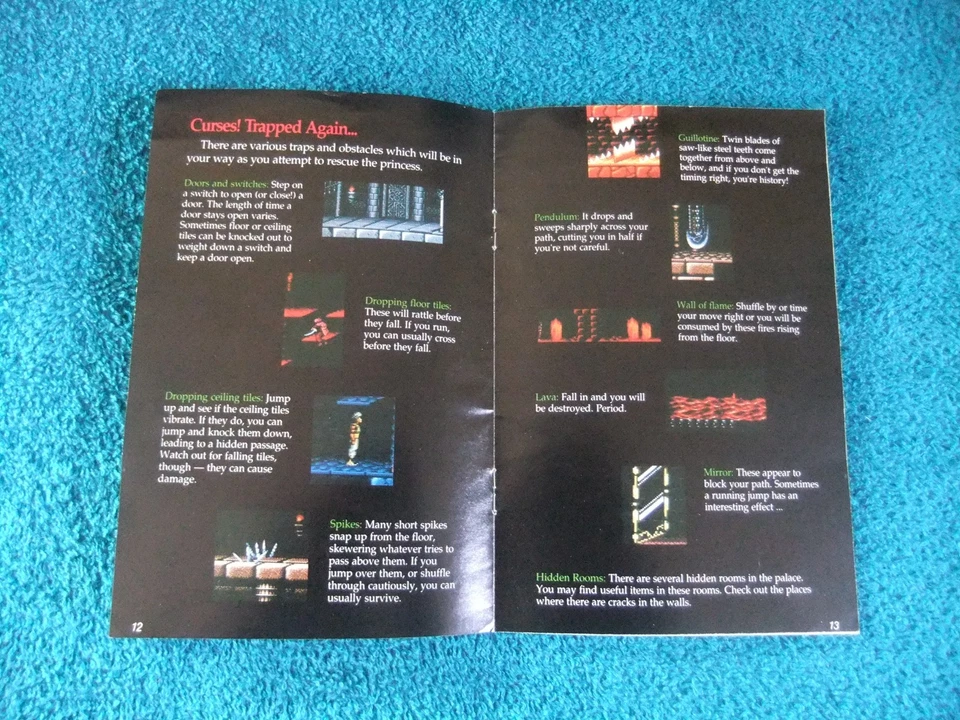 PRINCE OF PERSIA SUPER NINTENDO / SNES INSTRUCTION BOOKLET / MANUAL - Image 2 of 4