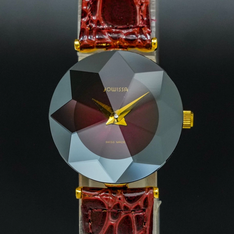 [TOP MINT]  Jowissa cutglass Round Swiss Made Quartz Women WATCH - image 2 of 4
