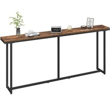 180 CM Narrow Extra Long Console Table Sofa Table for Living Room Rustic Brown