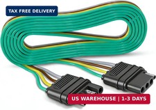 80 Inch 4 Way Flat Trailer Connector Harness Extension, 16AWG 4 Pin Plug Trailer