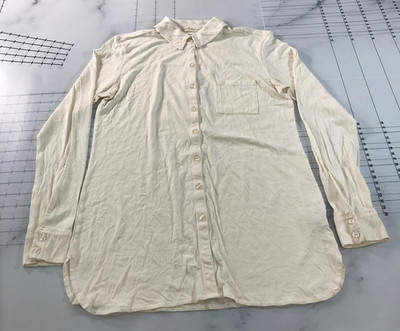 Peruvian Connection Damenhemd Größe M Weiß Langarm Knopffront Jersey Oberteil