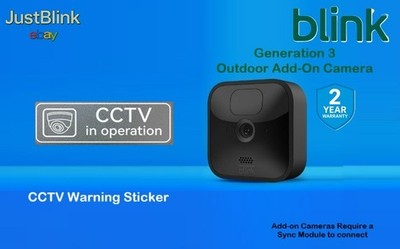 Blink Outdoor 1080p HD Wireless Add-On Überwachungskamera - 2 Jahre Garantie + CCTV