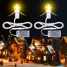 Set (2) Accessory Cords w/LED Light Bulbs Battery Powered Village Houses Dept 56
