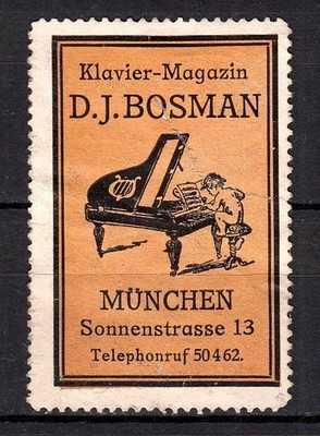 426562/ Reklamemarke   Klavier-Magazien D.J. Bosman - München