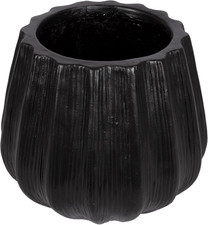 Claudel 12" Black Scalloped Planter for Indoor Plants