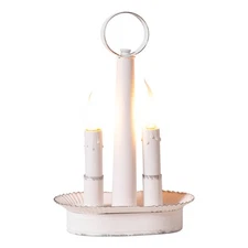 Irvins Country Tinware Oval Double Accent Light in Rustic White