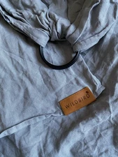Wildbird Ring Sling Baby Carrier 100% Linen Minimalist Gray Black Aluminum Rings
