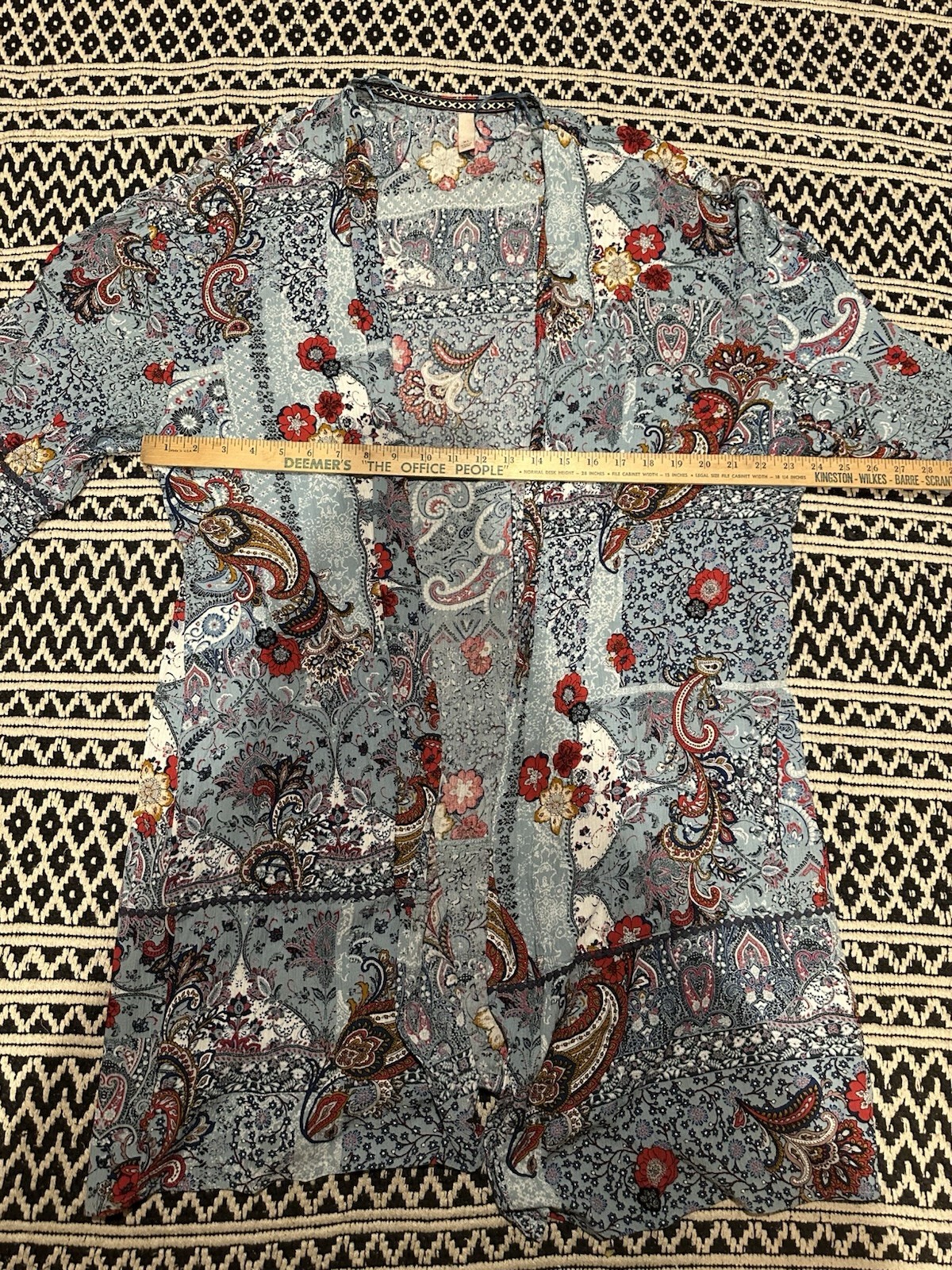 Boho Patchwork Kimono Duster Tunic | Paisley Flor… - image 6