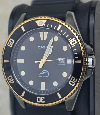 CASIO MDV-106 新品未使用 Casio MDV-106 Black Dial Gold Black Bezel Stainless Steel | eBay