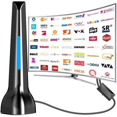 DVBT2 Antenne, zimmerantenne DVB-T & DVB-T2 Antennen mit Verstärker, Großer R...