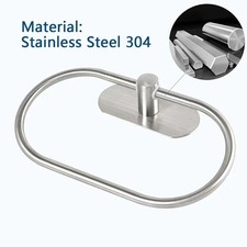 Self Adhesive Bathroom Towel Ring Stainless Steel Wall Mount No Drill Holder UK