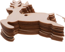 Pack of 10 Wooden Reindeer Cutouts for Wooden Crafts Christmas Tree Ornaments Ha