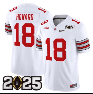 Men s Will Howard Ohio State Natty Jersey Buckeye stitched #18 White Away