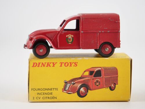 Dinky Toys F N° 25D Citroën 2CV Furgoneta De Incendios En Caja 1/43 - Imagen 6 de 14