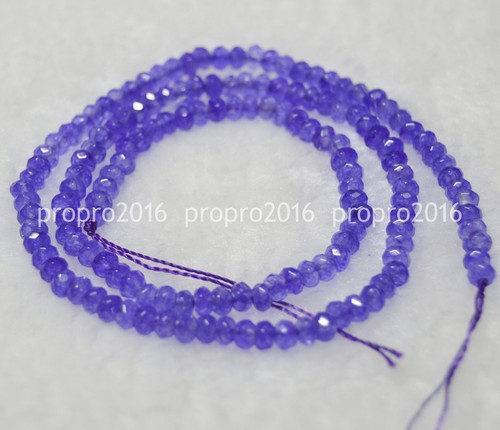 Natural 2x4mm Faceted Purple Alexandrite Gemstone Rondelle Loose Beads 15" PL374 - Picture 3 of 3