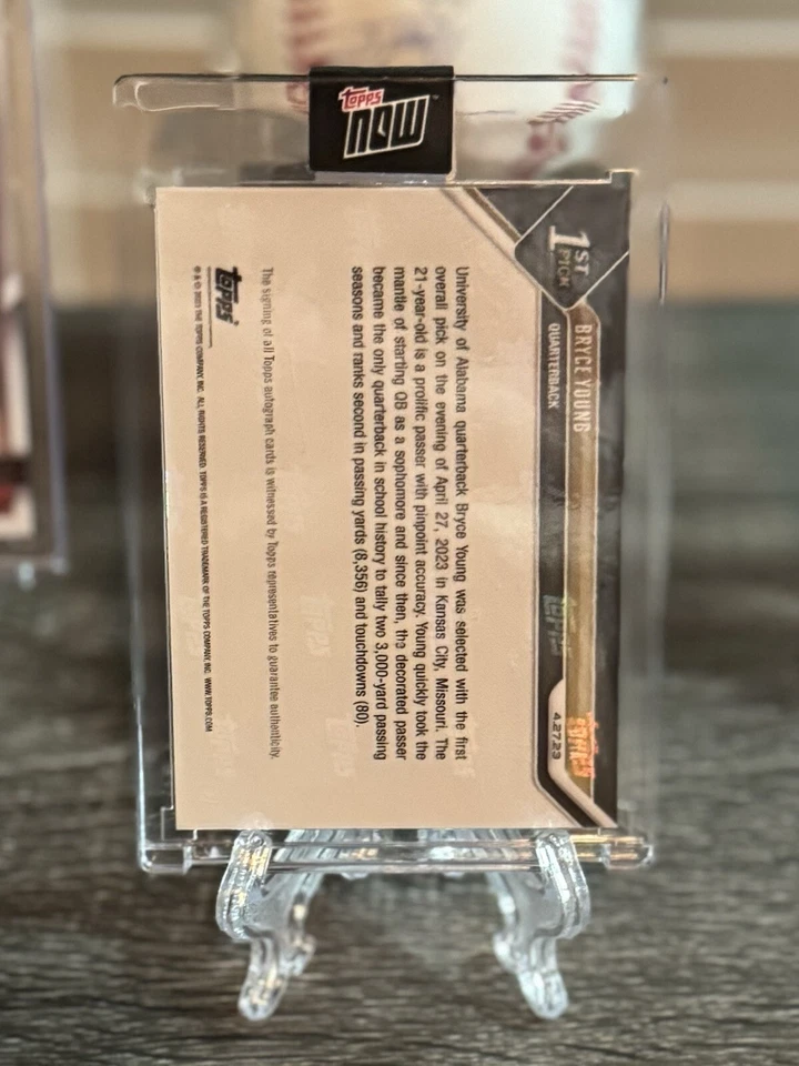 Bryce Young 2023 Topps Now 2/10 Red Auto Sealed and Inscripted Rookie 1st Pick - Image 2 of 4