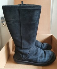 UGG Boots - Black Tall Long - Zip - UK 5.5 - Original Authentic - W KENLY 1890 -