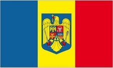 Fahne / Flagge Rum&auml;nien Wappen 90 x 150 cm