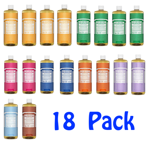 Dr Bronner's Castile Soap 32 Oz 18 Pack (mixed scents) eBay