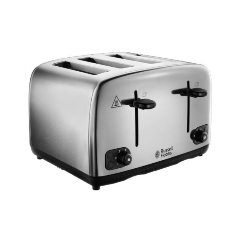 Russell Hobbs Adventure Silver 4 Slice Toaster in Polished/Brushed Steel 24090