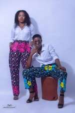 Ankara two piece dress.A pant and top shirt with Ankara detail on shirt to match
