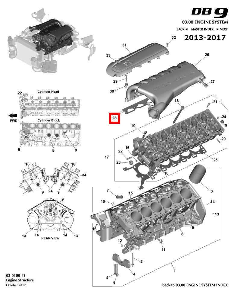 1R12-08-10077-PK Aston Martin V12 Inlet Manifold Head Gasket PACK OF 2