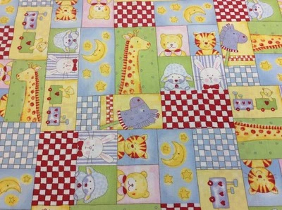 Fabri-Quilt - Baby Moon - Baby Animal Fabric #100-186 - 100% Cotton - By 0.25m