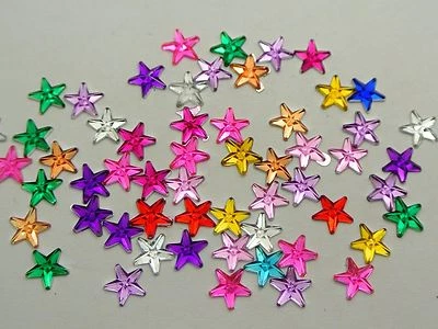 Gemas de diamantes de imitación de estrella pequeña con respaldo plano acrílico de colores mezclados 2000 6 mm adornos hágalo usted mismo