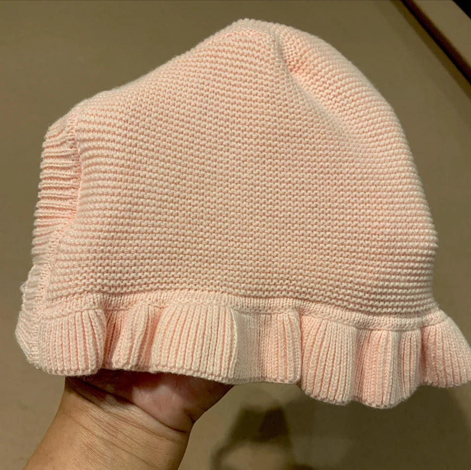 NWT-Janie &Jack Baby Girl 12-18 mos Knitted Pink Hat - Image 3 of 4