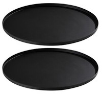 Deko-Tablett 2Er Set Kerzentablett Tablett Dekotablett Eisen Schwarz Ø 35 Cm