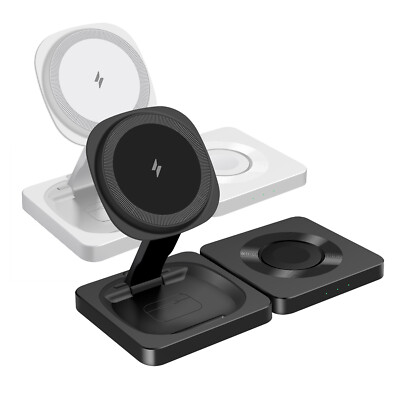 3in1 Faltbar Kabelloses Ladegerät Magnetische Ladestation Für Apple Watch iPhone